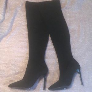 BLACK KENDALL + KYLIE ANABEL 2 OTK BOOTS SZ 10
